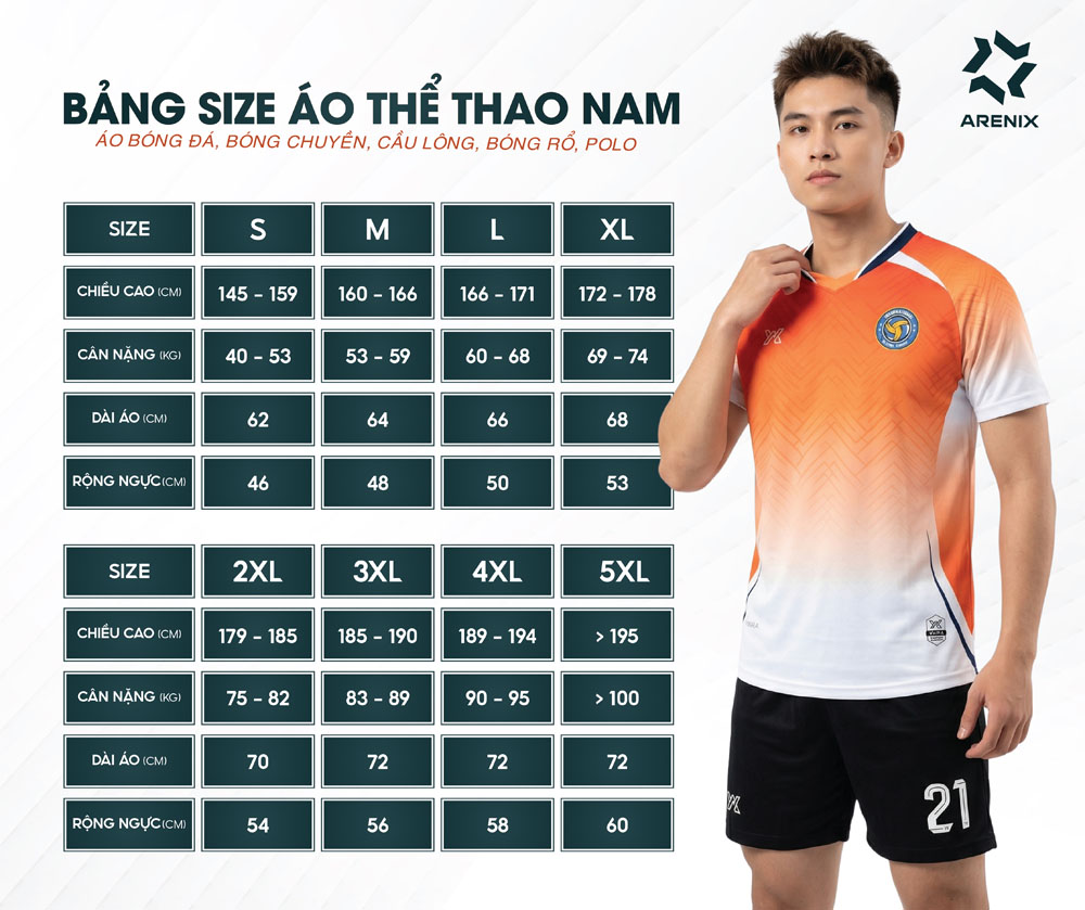 Bảng size nam