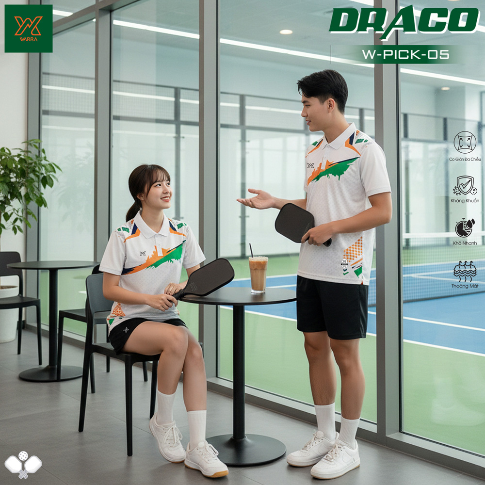 Áo Pickleball Warra W-PICK-05 Nam Nữ – 6 Màu Thể Thao