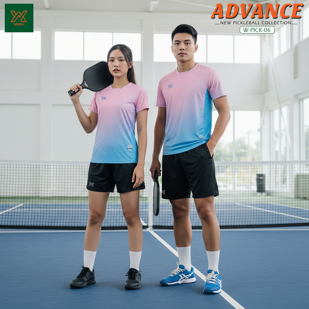 Áo Pickleball Warra W-PICK-06 Nam Nữ – 6 Màu Tươi Sáng